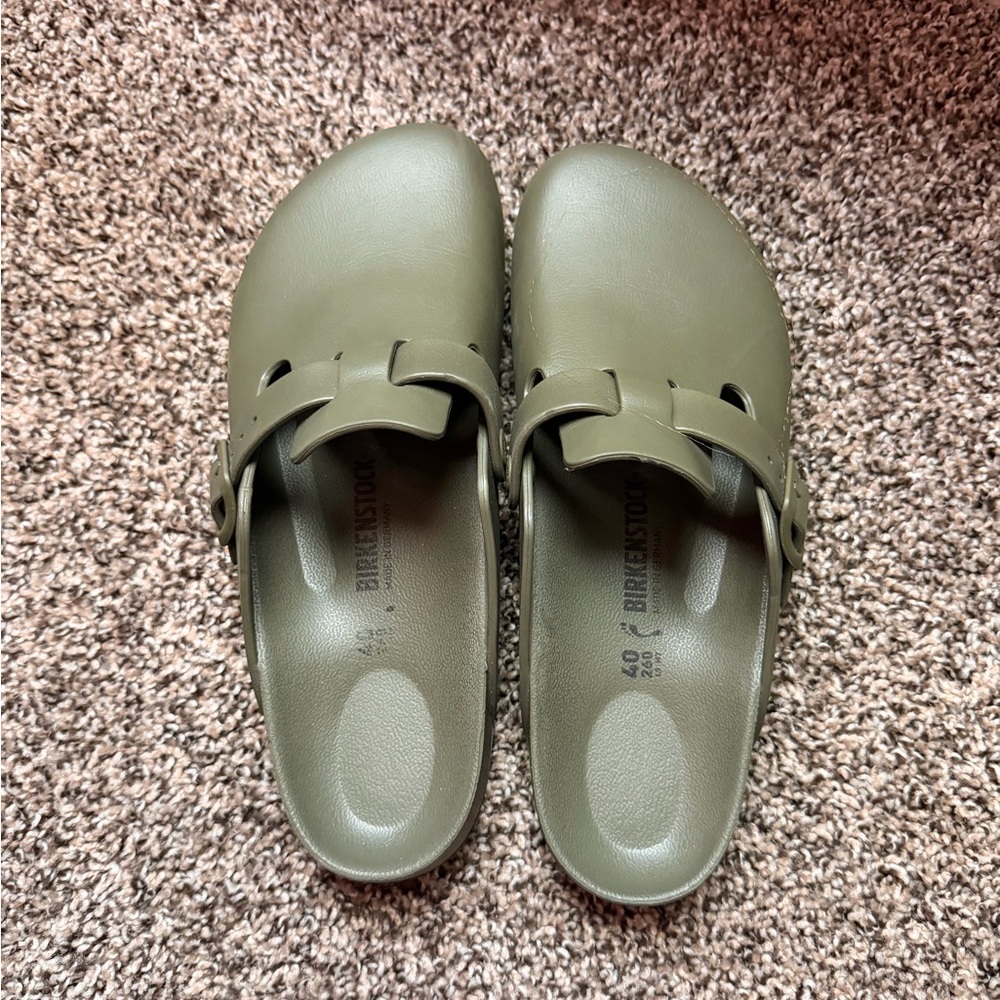 Birkenstock Olive Green Clogs